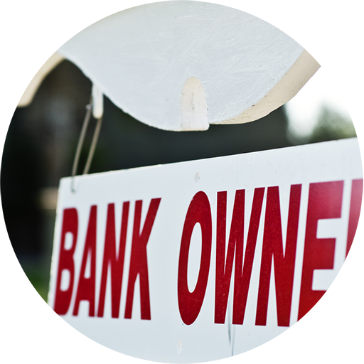 bank foreclosure sign for home